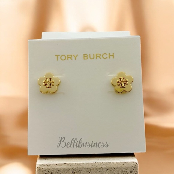 Tory Burch KIRA FLOWER STUD EARRING IN GOLD. - Picture 4 of 4
